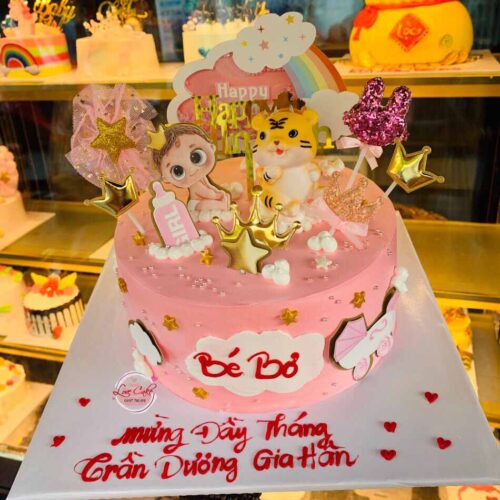 Bánh sinh nhật con đầy tháng bé hổ